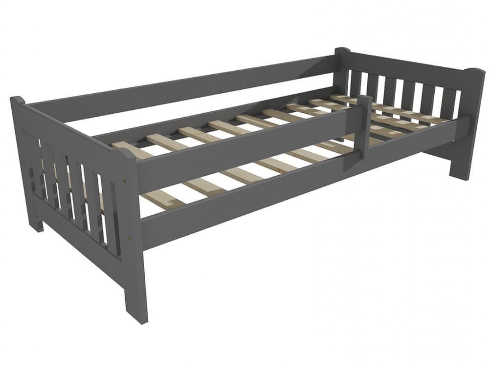 eoshop Detská posteľ DP 022 so zábranou (Rozmer: 80 x 180 cm, Farba dreva: farba sivá)